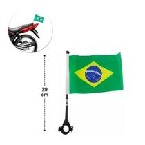 Bandeira Do Brasil 20Cm X 14Cm Com Haste Para Moto E Carro
