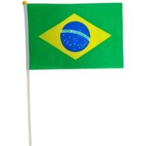 Bandeira do Brasil 30x45cm para Haste e Eventos Verde Pct com 12