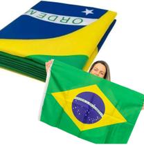 Bandeira do Brasil 90x60 cm Kit c/ 2 Unidades Dupla Face Top - EDF