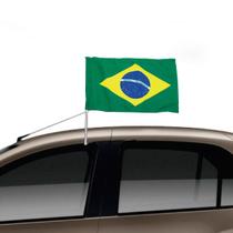 Bandeira Do Brasil Com Suporte Janela Do Carro - 2Un
