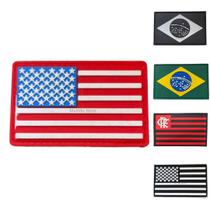 Bandeira Do Brasil Emborrachada 3d Patch Com tiras autocolantes - Mundo Next