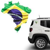 Bandeira do Brasil Mapa Geográfico Adesivo Resinado