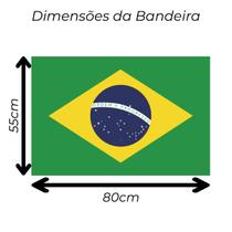 Bandeira do Brasil Oficial Seleção Copa do Mundo em Cetim Brilhante - Tamanho Médio 80cm x 55cm