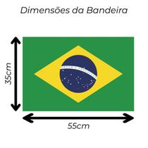 Bandeira do Brasil Oficial Seleção Copa do Mundo em Cetim Brilhante - Tamanho Pequeno 55cm x 35cm