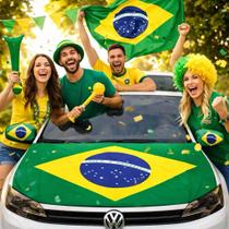 Bandeira Do Brasil Para Capô De Carro E Camionete Unidade Grande Copa Do Mundo 50x50cm Premium