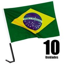 Bandeira do Brasil para Carro 30cm x 45cm - 10 Unidades