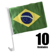 Bandeira do Brasil para Carro Tecido 20cm x 30cm 10 Unidades