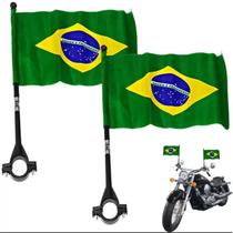 Bandeira Do Brasil Para Moto Em Tecido 14cmX21cm PCT C/2
