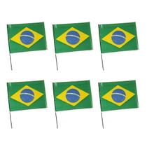 Bandeira do Brasil Plástico 6 Unidades Copa