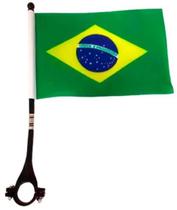 Bandeira do Brasil Poliester com Haste Para Moto