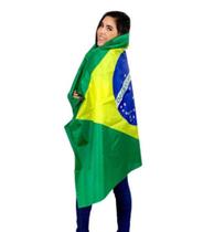 Bandeira do Brasil Tecido Cetim Grande 1,00 x 1,60 mt Com Espaço Para Haste