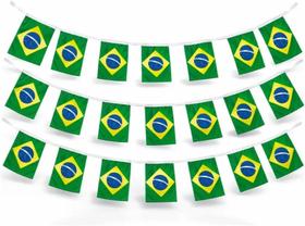 Bandeira Do Brasil Varal 40 Metros Com 80 Bandeiras Bandeirinhas Plásticas Para Decoração Bandeirinhas Copa Do Mundo E Eleições