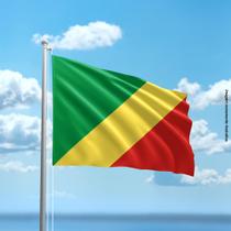 Bandeira do Congo 80cmx140cm Tecido Oxford 100% Poliéster