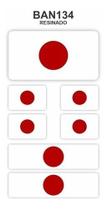 Bandeira Do Japão - Adesivo Resinado Cartela - Resitank