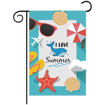 Bandeira do jardim de verão Luz do sol à beira-mar Bandeira do verão Bandeira do pátio