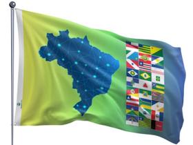 Bandeira do Mapa do Brasil dos Estados Brasileiros Uma Face Tamanho 90x128cm - Qualidade e Entrega Rápida