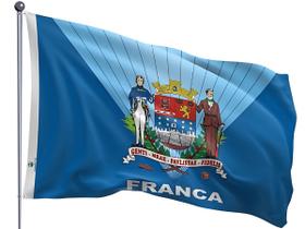 Bandeira do Município de Franca Dupla Face Estampada Tamanho 70x100cm - Qualidade e Entrega Rápida
