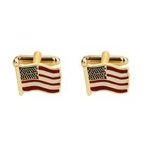 Bandeira dos EUA em liga banhada a ouro Cufflinks para homens Bandeira dos EUA em liga banhada a ouro Cufflinks para homens
