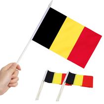 Bandeira em miniatura Anley Belgium, pacote com 12, 13 x 21 cm com bastão