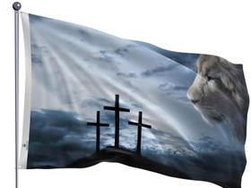 Bandeira Evangélica Leão Tribo De Judá Uma Face Estampada Tamanho 70x100cm Bandeira Evangélica Leão Tribo De Judá Uma Face Estampada Tamanho 70x100cm