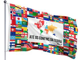 Bandeira Evangélica Nações Missões Países Uma face 0,70x1,00m