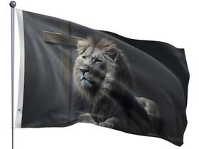 Bandeira Evangélica Rei Jesus Leão da tribo de Judá Dupla Face Estampada Tamanho 70x100cm Bandeira Evangélica Rei Jesus Leão da tribo de Judá Dupla Face Estampada Tamanho 70x100cm