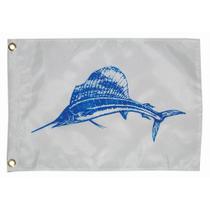 Bandeira feita à medida com design Fisherman's Catch Sailfish 12x18cm