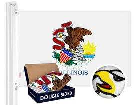 Bandeira G128 Illinois State 210D poliéster 90x150cm frente e verso