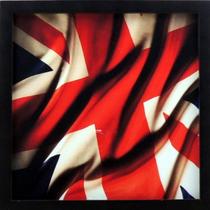Bandeira grã bretanha - quadro retrô com vidro