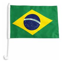 Bandeira Haste Plástico 45X32cm Vidro Carro Copa Brasil Bandeira Haste Plástico 45X32cm Vidro Carro Copa Brasil