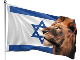 Bandeira Israel e Leão da tribo de Judá Dupla Face Estampada Tamanho 70x100cm - Culto Igreja Entrega Rápida