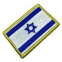 Bandeira Israel Patch Bordada Fecho de Contato Gancho