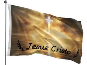Bandeira Jesus Cristo Vive Cruz Ressureição Uma Face 0,90x1,28m - Cod.795403 Bandeira Jesus Cristo Vive Cruz Ressureição Uma Face 0,90x1,28m - Cod.795403