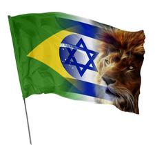 Bandeira Leão Da Tribo De Judá Brasil E Israel 1,45M X 1,0M