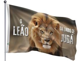 Bandeira Leão da Tribo de Judá Jesus Paisagem Uma Face Estampada Tamanho 70x100cm - Culto Igreja Entrega Rápida