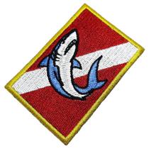 Bandeira Mergulho Patch Bordado Para Roupa Boné Mergulhador