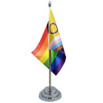 Bandeira Mesa 29 cm Intersexo LGBT Brilho Alto - Sp Bandeiras