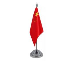 Bandeira Mesa China 29 Cm Pvc Cromado 20X14 Cm Poliést