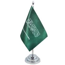 Bandeira Mesa Dupla Face Arábia Saudita 29 Cm Alt (Mastro)