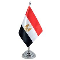Bandeira Mesa Dupla Face Egito 29 Cm Alt (Mastro) - Sp Bandeiras