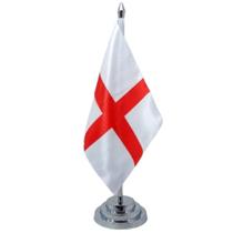 Bandeira Mesa Dupla Face Inglaterra Mastro 29 Cm Alt Cetim