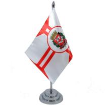 Bandeira Mesa Dupla Face Mun. São Paulo Mastro 29 Cm Alt Bandeira Mesa Dupla Face Mun. São Paulo Mastro 29 Cm Alt