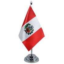 Bandeira Mesa Dupla Face Peru 29 Cm Alt (mastro)
