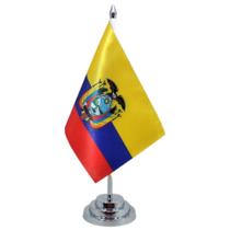 Bandeira Mesa Equador Com 29 Cm (mastro) Altura Poliéster
