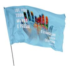 Bandeira Missões Mapa Mãos Pregai O Evangelho 1,50M X 1,0M