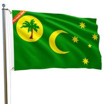 Bandeira MTTUOU Cocos, Ilhas Keeling, Austrália, 90x150cm, poliéster Bandeira MTTUOU Cocos, Ilhas Keeling, Austrália, 90x150cm, poliéster
