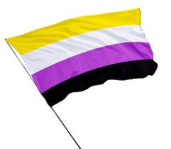 Bandeira Não Binária Dupla Face 1,50m x 1,0m LGBT - Prime Decor Festas