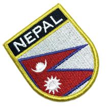 Bandeira Nepal Patch Bordada Fecho Contato Gancho Bandeira Nepal Patch Bordada Fecho Contato Gancho