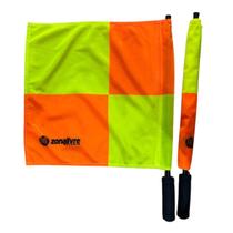 Bandeira Nylon Quatro Gomos para Árbitro Fluorescente Zona Livre - Par Bandeira Nylon Quatro Gomos para Árbitro Fluorescente Zona Livre - Par