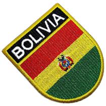 Bandeira País Bolívia Patch Bordada Termo Adesivo Para Roupa - BR44